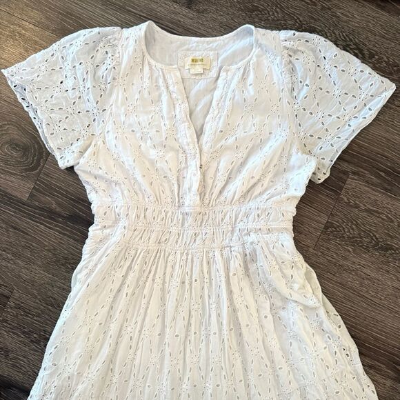 Anthropologie Maeve Somerset Eyelet Maxi Dress - Picture 2 of 5